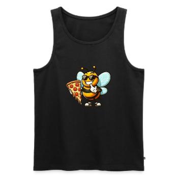 mignonne hyène se balançant terrain de jeu dessin animé - Débardeur bio Premium Homme - noir - Devant - AI Model Male 178 light (178cm)