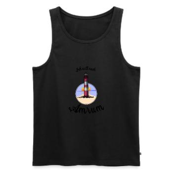Amrum Lighthouse Urban Sketch Motif North Sea Amrum - Men's Premium Organic Tank Top - black - Front - AI Model Male 178 light (178cm)
