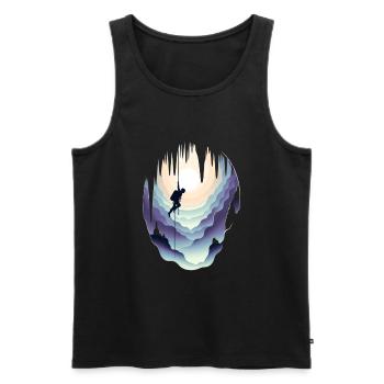 Spéléologie grotte spéléo spéléologue - Débardeur bio Premium Homme - noir - Devant - Michal (187cm)
