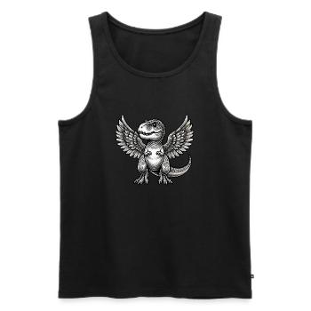 T-Rex Angel Halo Funny Dinosaur - Men's Premium Organic Tank Top - black - Front - Michal (187cm)