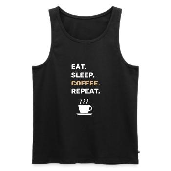Café disant drôle tasse de café caféine - Débardeur bio Premium Homme - noir - Devant - Michal (187cm)
