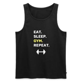 salle de gymnastique - Débardeur bio Premium Homme - noir - Devant - Michal (187cm)