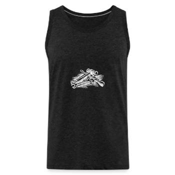 Craftsman Tool Workshop - Men's Premium Organic Tank Top - charcoal grey - Front - Alexander (188cm)