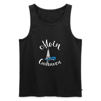Moin Cuxhaven mit Anker für Strandurlaub an Küste - Männer Premium Bio Tank Top - Schwarz - Vorne - AI Model Male 178 light (178cm)