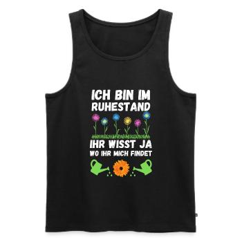 Rente Garten Rentner Gärtner Blumen Ruhestand - Männer Premium Bio Tank Top - Schwarz - Vorne - AI Model Male 178 light (178cm)