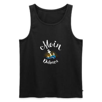 Moin Duhnen mit Anker Strandurlaub an Küste - Männer Premium Bio Tank Top - Schwarz - Vorne - AI Model Male 178 light (178cm)