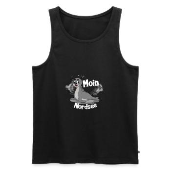 Moin Nordsee mit Seehund für Strandurlaub - Männer Premium Bio Tank Top - Schwarz - Vorne - Michal (187cm)