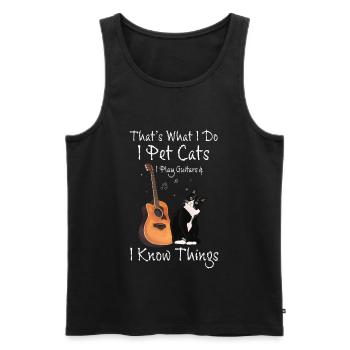 That’s What I Do Chats Les amoureux guitares Rengaine - Débardeur bio Premium Homme - noir - Devant - Michal (187cm)