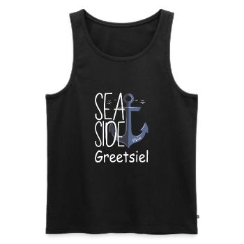 Greetsiel Moin East Frisia Holiday North Sea Coast - Men's Premium Organic Tank Top - black - Front - AI Model Male 178 light (178cm)