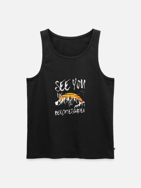 Berchtesgaden Skifahren Berg Snowboarden - Männer Premium Bio Tank Top - Schwarz