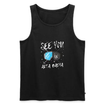 Alta Badia Snowboarding Hiking and skiing - Men's Premium Organic Tank Top - black - Front - Michal (187cm)