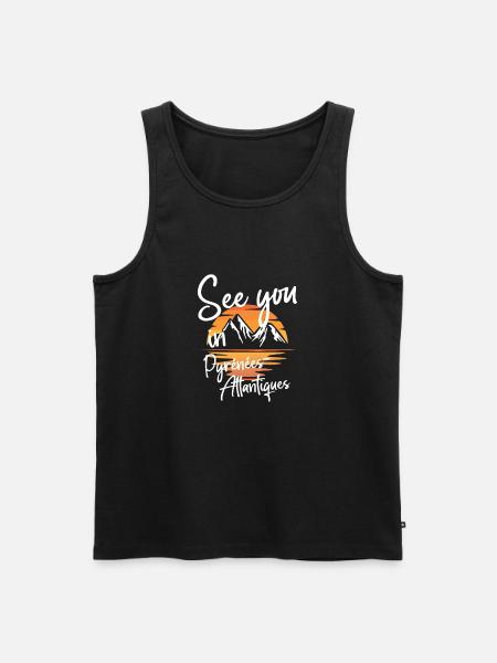 Pyrénées-Atlantiques France Skiing - Men's Premium Organic Tank Top - black
