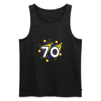 70 Jahre alt 70. Geburtstag Party Nummer 70 - Männer Premium Bio Tank Top - Schwarz - Vorne - AI Model Male 178 light (178cm)