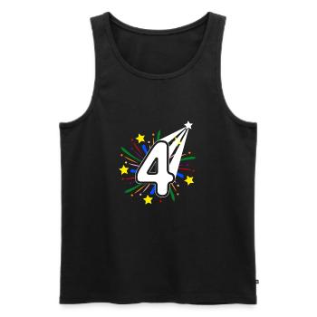 4 years old 4th birthday party number 4 - Men's Premium Organic Tank Top - black - Front - AI Model Male 178 light (178cm)
