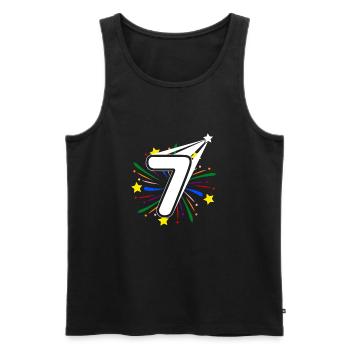 7 years old 7th birthday party number 7 - Men's Premium Organic Tank Top - black - Front - Michal (187cm)
