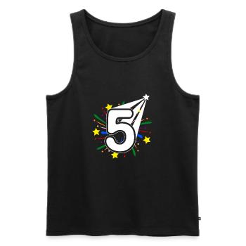 5 years old 5th birthday party number 5 - Men's Premium Organic Tank Top - black - Front - AI Model Male 178 light (178cm)