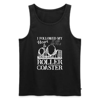 Followed Heart Led Me To Roller Coaster - Männer Premium Bio Tank Top - Schwarz - Vorne - AI Model Male 178 light (178cm)