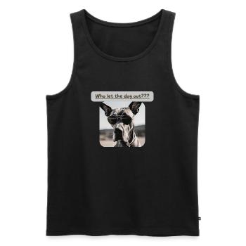 Dogge, Who let the dog out, Dogge - Men's Premium Organic Tank Top - black - Front - Michal (187cm)