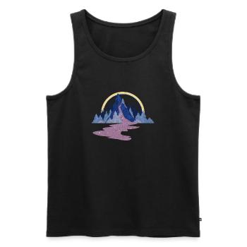 Magic place in nature - Men's Premium Organic Tank Top - black - Front - AI Model Male 178 light (178cm)