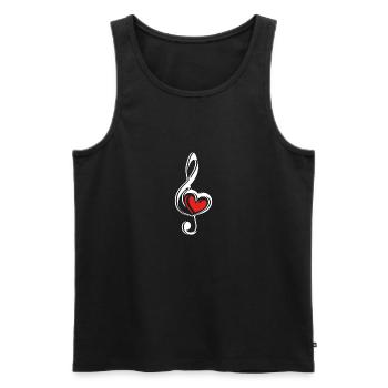 Clef avec coeur - Débardeur bio Premium Homme - noir - Devant - Michal (187cm)