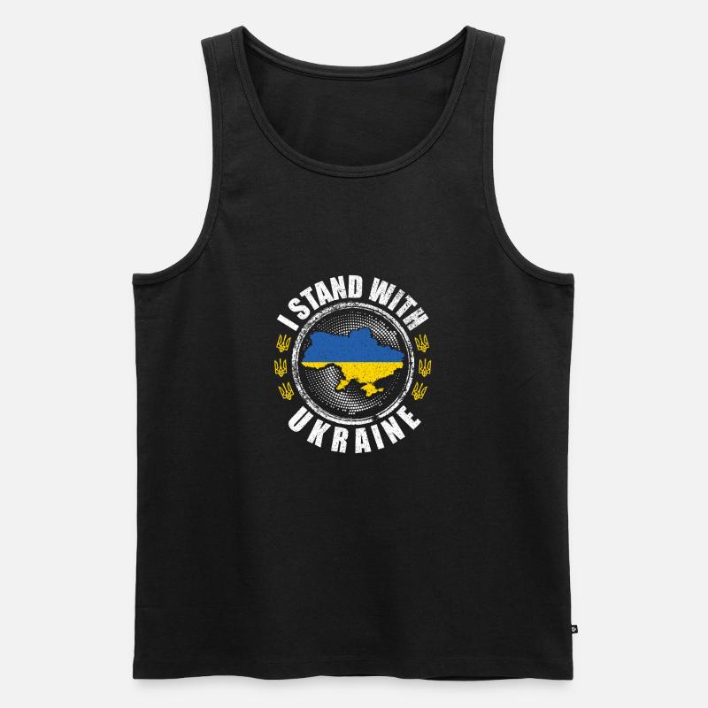 ukrainisch - Männer Premium Bio Tank Top - Schwarz