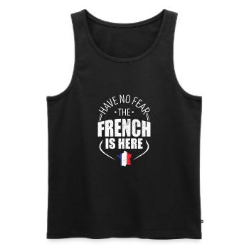 Do not be afraid the Frenchman is here - Men's Premium Organic Tank Top - black - Front - AI Model Male 178 light (178cm)