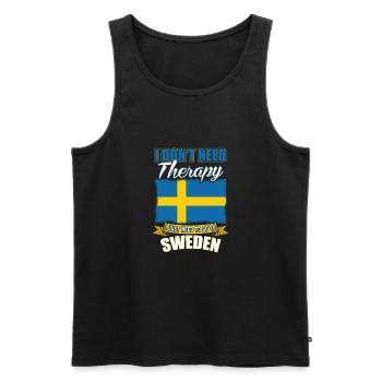 Schweden - Männer Premium Bio Tank Top - Schwarz - Vorne - AI Model Male 178 light (178cm)