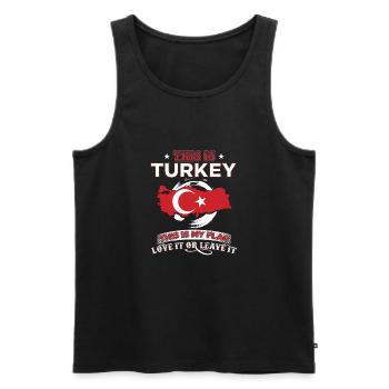 Türkei - Männer Premium Bio Tank Top - Schwarz - Vorne - AI Model Male 178 light (178cm)