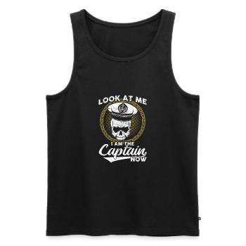 Je suis le capitaine maintenant - Débardeur bio Premium Homme - noir - Devant - Michal (187cm)