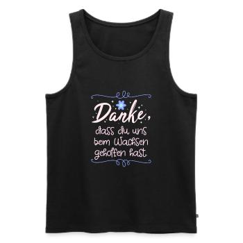 Thank you for helping us grow - Men's Premium Organic Tank Top - black - Front - AI Model Male 178 light (178cm)