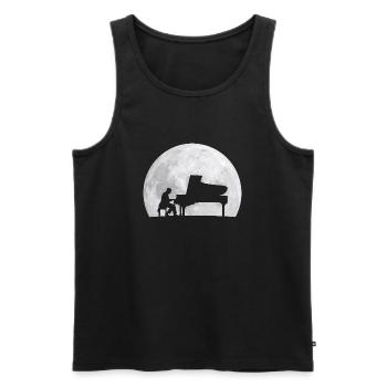 Piano Player Full Moon Musician Pianist Gift - Men's Premium Organic Tank Top - black - Front - AI Model Male 178 light (178cm)