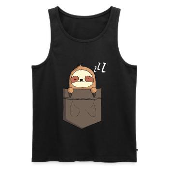 Sloth sloth lover gift sloth love - Men's Premium Organic Tank Top - black - Front - AI Model Male 178 light (178cm)