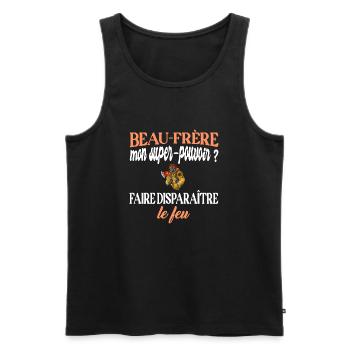 Beau-frère disparaitre le feu t-shirt pompier - Débardeur bio Premium Homme - noir - Devant - Michal (187cm)
