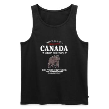 Canada - Bear - Brown Bear - Grizzly - Men's Premium Organic Tank Top - black - Front - Michal (187cm)