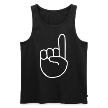 Emoji index finger show sketch white - Men's Premium Organic Tank Top - black - Front - Michal (187cm)
