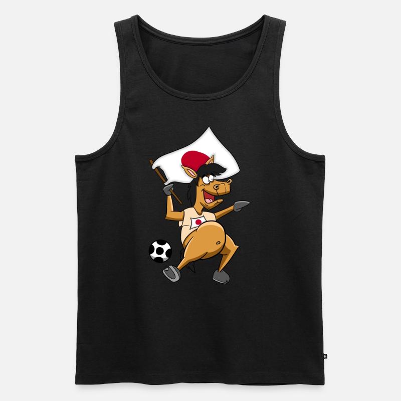 Fan Pferd Japan - Männer Premium Bio Tank Top - Schwarz