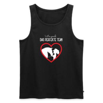 Perfektes Team Pferd Reiterin Reiter Westernreiten - Männer Premium Bio Tank Top - Schwarz - Vorne - Michal (187cm)