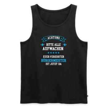Bürgermeister Lustig Gemeinderat Rathaus Amt - Männer Premium Bio Tank Top - Schwarz - Vorne - Michal (187cm)