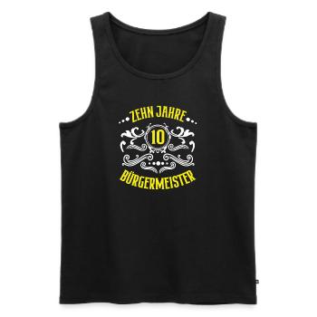 10 Jahre Bürgermeister Jubiläum Amt Arbeit Jubi - Männer Premium Bio Tank Top - Schwarz - Vorne - Michal (187cm)