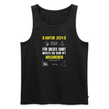 Abitur 2024 Schulabschluss Gymnasium Matura Spruch - Männer Premium Bio Tank Top - Schwarz - Vorne - Michal (187cm)