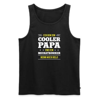 Mechatroniker Papa Handwerker Elektroniker Bester - Männer Premium Bio Tank Top - Schwarz - Vorne - Michal (187cm)