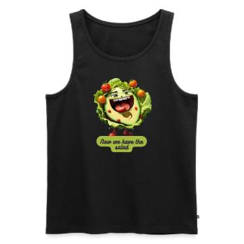 Now we have the salad English - Men's Premium Organic Tank Top - black - Front - AI Model Male 178 light (178cm)