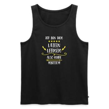 Latein Lehrer Spruch Lateinlehrer Teacher Latin - Männer Premium Bio Tank Top - Schwarz - Vorne - Michal (187cm)