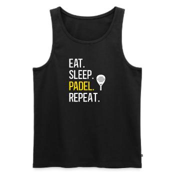 Eat Sleep Play Padel Tennis Repeat Pádel Sport - Männer Premium Bio Tank Top - Schwarz - Vorne - Michal (187cm)
