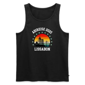 Lissabon 2025 Abireise Klassenfahrt Abi Abifahrt - Männer Premium Bio Tank Top - Schwarz - Vorne - AI Model Male 178 light (178cm)