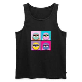 Pop Art Sloth With Sunglasses - Débardeur bio Premium Homme - noir - Devant - Michal (187cm)