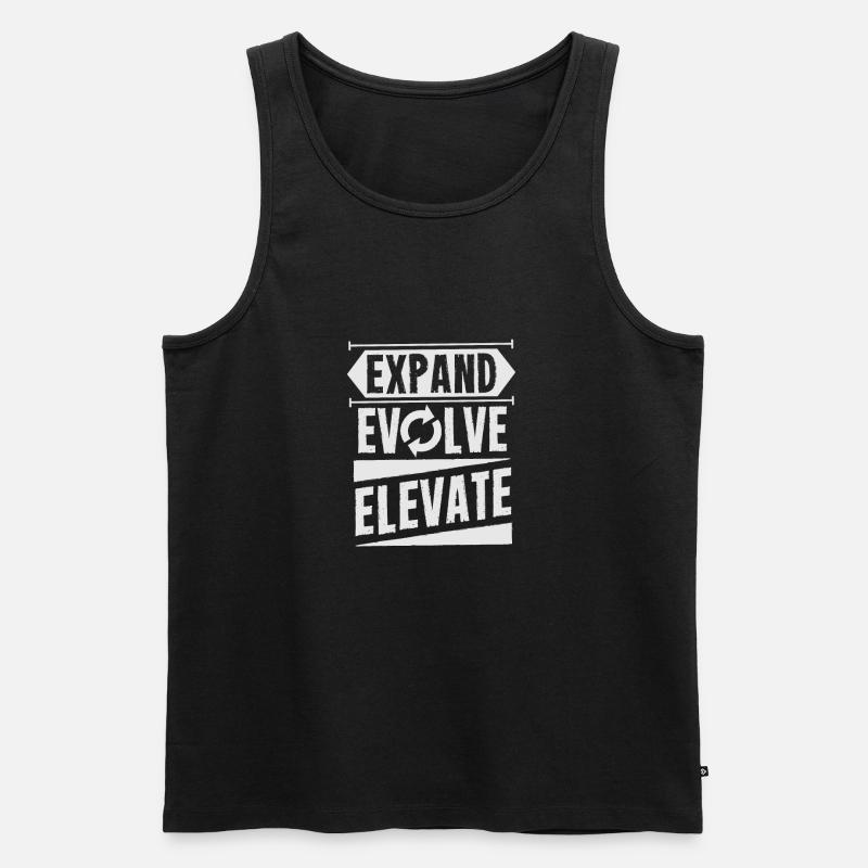 Expand - Evolve - Elevate - Männer Premium Bio Tank Top - Schwarz