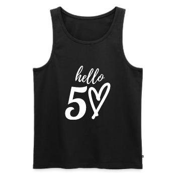 50th birthday - Men's Premium Organic Tank Top - black - Front - AI Model Male 178 light (178cm)