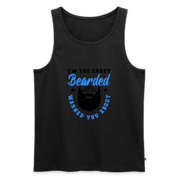 Crazy Bearded Uncle Funny Gift - Men's Premium Organic Tank Top - black - Front - AI Model Male 178 light (178cm)
