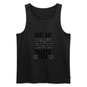 Best Day Trader Ever Stocks Forex Trading - Men's Premium Organic Tank Top - black - Front - AI Model Male 178 light (178cm)